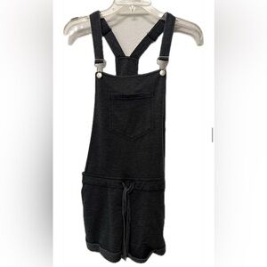 Charcoal Gray Sweatpant Overall Shorts